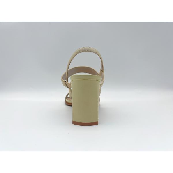 Beige Open Toe Women Pumps Shoes Genuine Leather With Soft Leeche Leather Upper