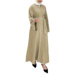 China Fashionable Muslim Tops Women Muslim Dress Solid Color Flared Sleeve Mosaic Clothing for sale