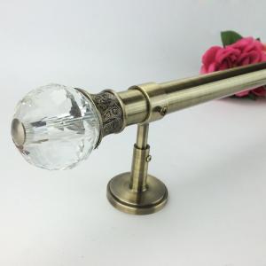 China Crystal Ball Type 60cm Double Stainless Steel Curtain Rods wholesale