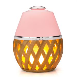 Home BamBoo Flame Lamp 150ml Wood Aromatherapy Diffuser