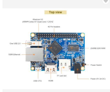 Quality UART 512MB Mini Single Board Computer 40 Pins Header H3 Quad Core for sale