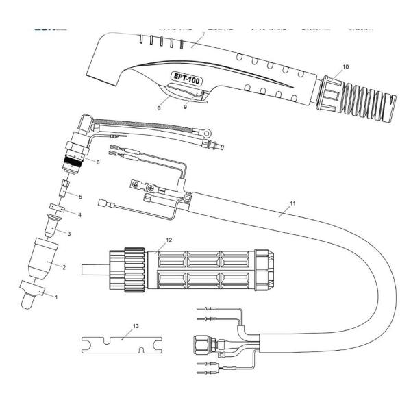 PT100 Plasma Cutting Torch Easy Installation Accordance With Standard Model