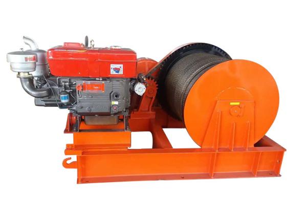 Quality Portable Variable Speed Diesel Engine Power Trailer Factory Winch For Cable Pulling for sale