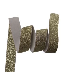 Shiny Lurex Elastic Soft 1.5 Inch Custom Woven Metallic Waistband for Dresses