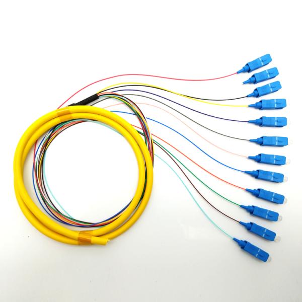 heat shrinkable tube 4, 6, 8, 12, 24, 48 SC SM color customized available Fiber Optic Pigtail