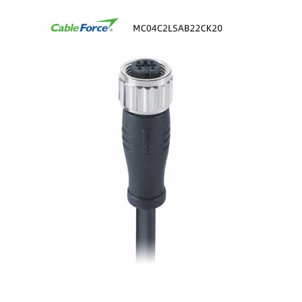 17 Pin Sensor M12 A Coded Connector Angled Molded With 1M UnShielded Cable