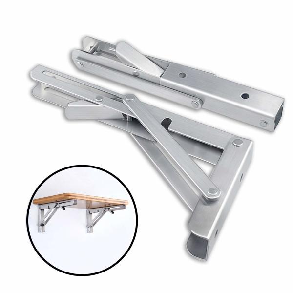 Quality White K Shaped Stainless Bracket Folding Floating Shelf Mounting Brackets 1.5mm Thick for sale