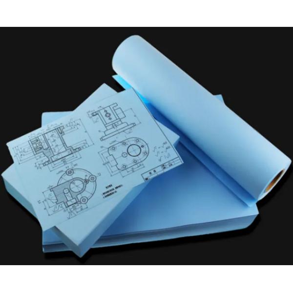 80Gram 620mm 880mm x 150m Double Sided Blue Print Paper Roll For Inkjet Printer 