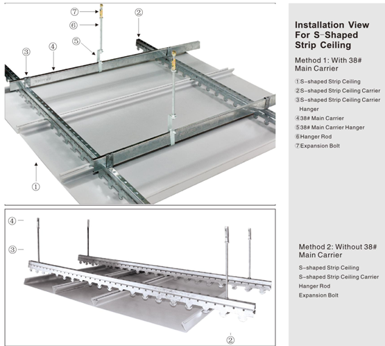 Fireproof Perforated Aluminium Strip Ceiling Powder Coating and Roller Coating