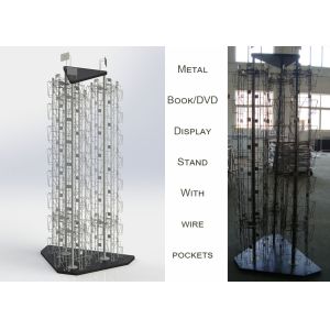3 Rotating Poles Wire Book Display Rack / DVD 144 Pocket Spinner Rack Display