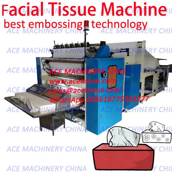 High Speed Automatic Box Drawing Face Tissue Machine With Full Embossing And
