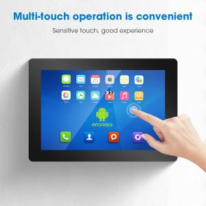 China Black Rugged Android Touchscreen Panel PC Font Panel Mount with RS232 and 8G/16G/32 EMMC Storage wholesale