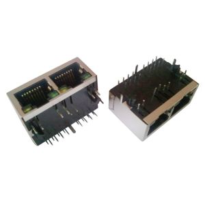 China Modular RJ45 Female Jack High Performance 1x2 Port 10/100 Base - T Transformer wholesale