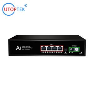 China 4x10/100M POE+1xFiber SC 20km IEEE802.3af/at POE power ethernet switch for CCTV IP Camera Network switch wholesale