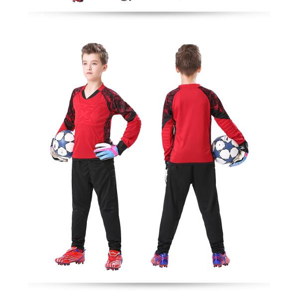 Football goalkeeper uniform Children's anti-collision goalkeeper suit Customized set boys' thickened primary school jersey
