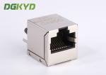 Shielded 10 pin vertical insertion cat 6 RJ45 Connector with gige transformer
