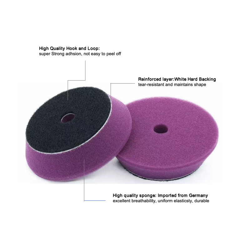 Purple Beveled Edge Car Foam Polishing Pad For Medium Cutting