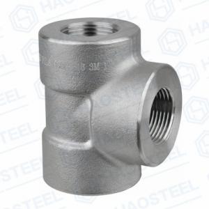 China Forged Socket Thread Tee BSP Industrial Pipe Fittings ASTM 904L wholesale