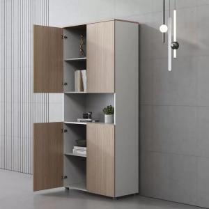 China 31 Inch Office Storage Cupboard 4 Layers Oak Color With E1 Melamine Board wholesale