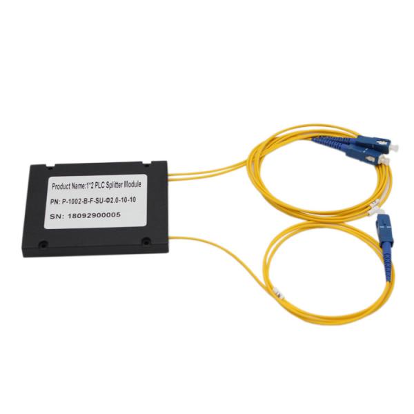 Quality 1x2 PLC Fiber Splitter Splice Pigtailed ABS Module  2.0mm SC UPC  Singlemode for sale