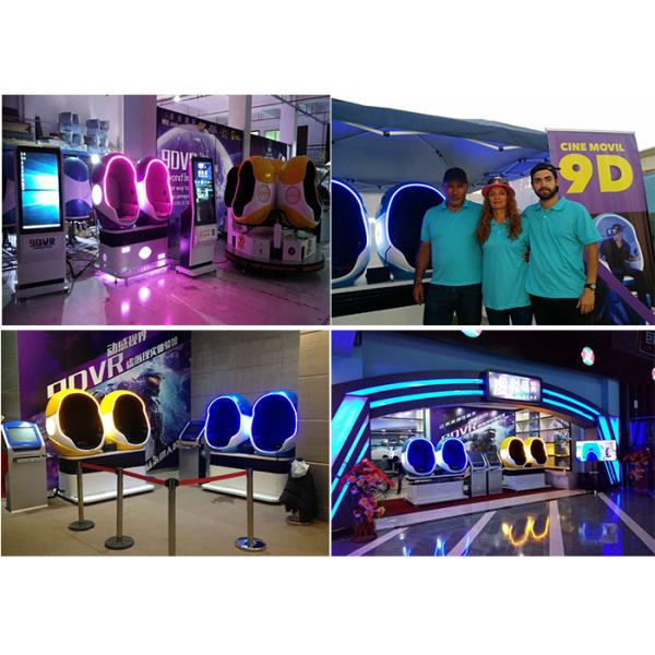 White Blue Color Virtual Reality Simulator Coin Operated / 9D Egg Chair