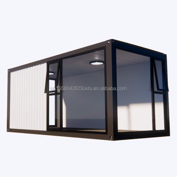 Conveniently Portable Flat Pack Sandwich Panel Architecture Container for Coffee Bar Convenience Store or Camping Site