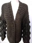 Hand Knit Bubble Sweater, Knitted Cardigan, Handmade Pullover,Chunky Knitted