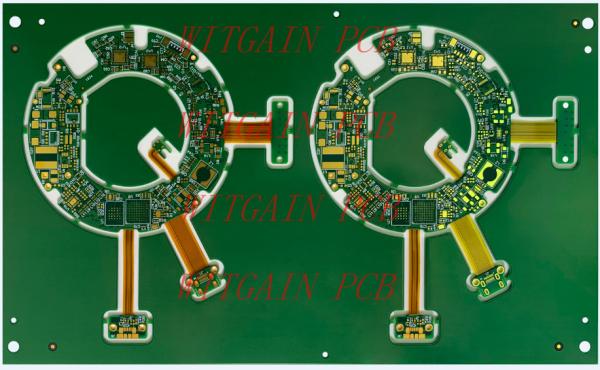 Quality 6 Layer Rigid Flex PCB Board Green Solder Mask ENIG Immersion Gold Surface for sale