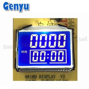 China Custom STN Segmented LCD Display Blue Background White Digits For Mixer Machine wholesale