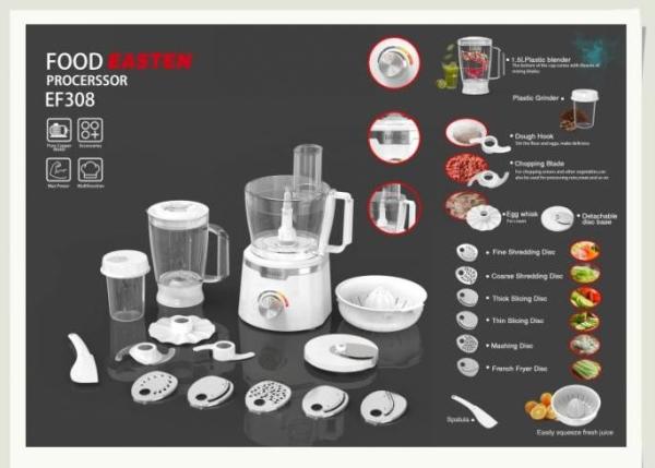 Food Processor EF308 with Slicing/Chopping/Mixing/Shredding/ Food Processor