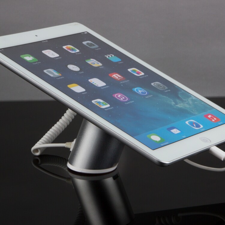COMER cell phone alarm security counter stands with charging holders
