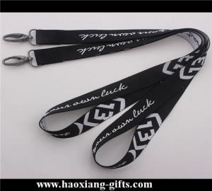 China black 20*900mm CMYK Submliamtion polyester lanyard strap with plastic buckle wholesale