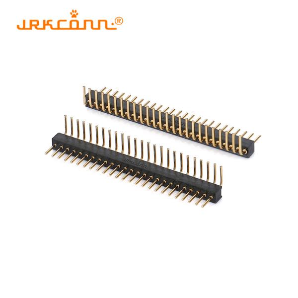 Right Angle Gold Plating 1.27 Mm Pitch Header Male Pin Header Single Row Header