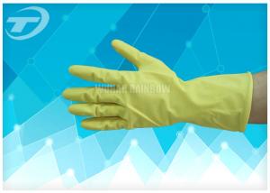 China 100% Natural Latex Household Gloves With Dipped Flocklined Washing Rubber Gloves wholesale