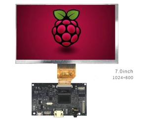 China Raspberry Pi Compatible 7 Inch LCD Panel With 1024x600 Resolution And 450nits Luminance wholesale