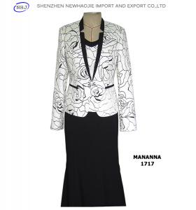 China The latest mandarin collar lady jacket skirt suit wholesale