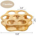 Single Tier Bamboo Rotating Coffee Syrup Organizer Rack 7 Bottles Holder Lazy