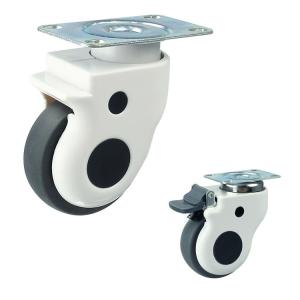 China 100mm Soft Medical Casters Top Plate Swivel Type TPR Silent Hospital Wheels wholesale