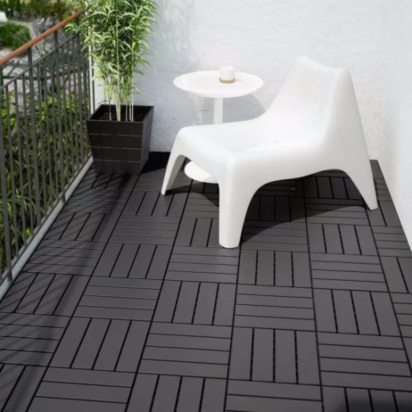 Composite 300 X 300mm Solid Wood Plastic Composite Non Slip Tile For Bathroom