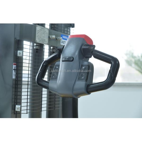 Walk Behind Lifting 1.6m 1 Ton Electric Straddle Pallet Stacker For Warehouses