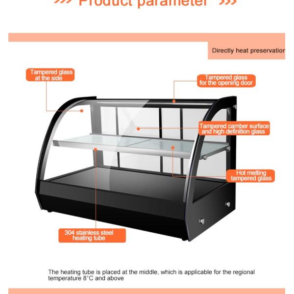 Desktop Electric 2 Layers Fried Chicken Food Display Warmer Showcase with Electric Power Source