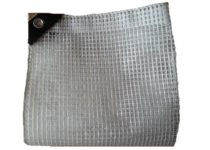 China Super Quality Greenhouse Transparent Grid Tarpaulin Anti Raining Tarpaulin Warm Keep Tarpaulin Sheet 3*3mesh 135gsm wholesale