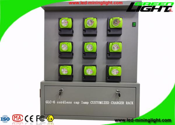 Quality GLC-6 Cordless Cap Lamp Mining Hard Hat Lights Charging Rack With 18 Units Double Side for sale