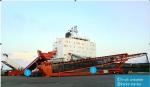 Mobile Radial Telescopic Stacker Conveyor At Port For Bulk Material Ship Loading