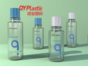 China Round Blue Lid Coating PET  Plastic Cosmetic Packaging Serum Bottle 100ml 150ml wholesale