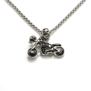 China Men Fashion Jewelry Punk Stainless Steel Motor Biker Pendant Necklace wholesale