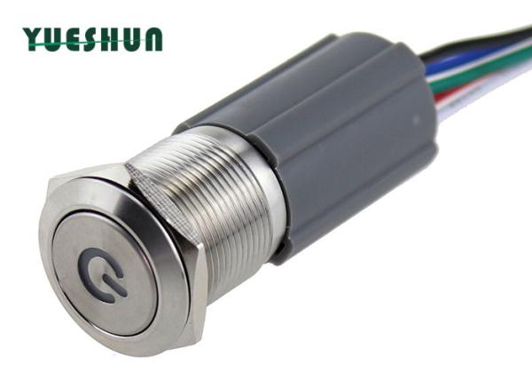 IP67 Waterproof Push Button On Off Switch With Harness Plug For 19MM Mounting
