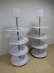 Flooring Rotating Snack Display Racks , Custom Dump Bin Honey Display Stand