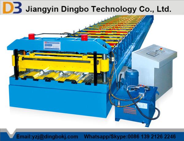 Quality Metal Profile Deck Roll Forming Machine with Panasonic PLC Control for sale