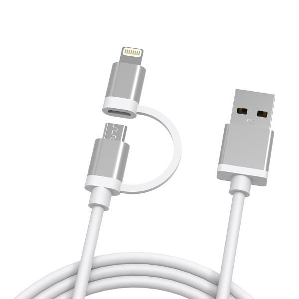 Quality 2 In 1 2m 6ft USB A To Micro Lightning C48 USB Multi Charging Cable for sale